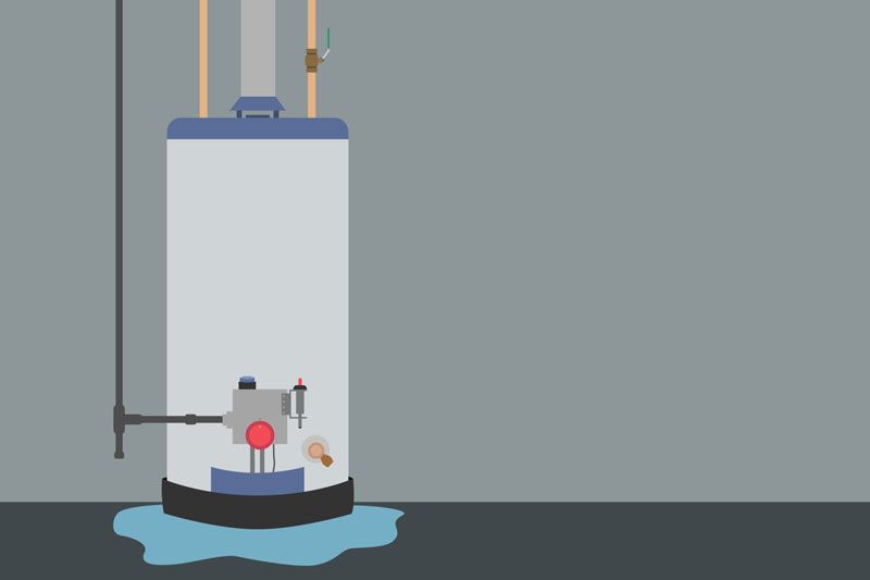 Image of a leaky water heater. Video - What Should I Do If My Water Heater Is Leaking?