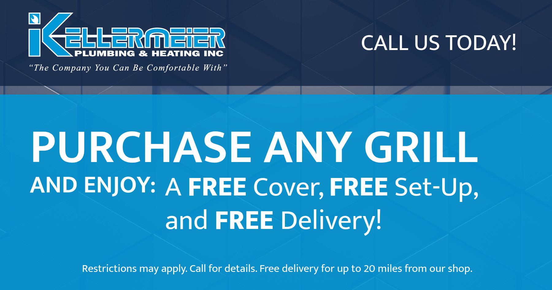 Purchase any grill and enjoy a free cover, free set up, and free delivery!