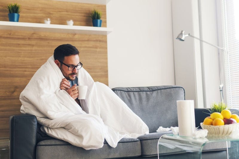 Cold Man On Couch