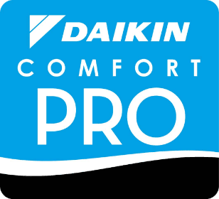 Daikin Comfort Pro logo given to Kellermeier Plumbing & Heating company in Haskins.